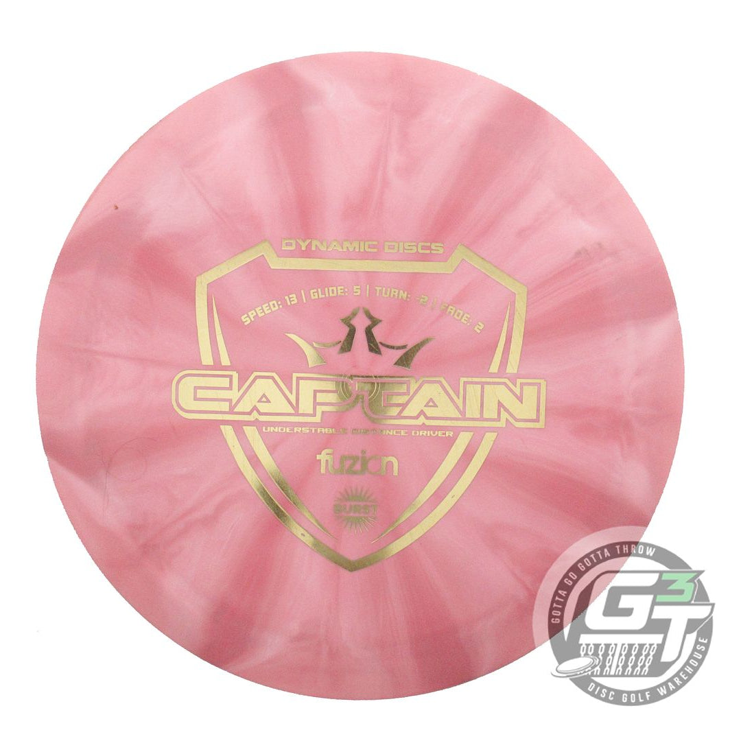 USED Dynamic Discs Fuzion Burst Captain 175g Pink Gold Foil Distance Driver Disc
