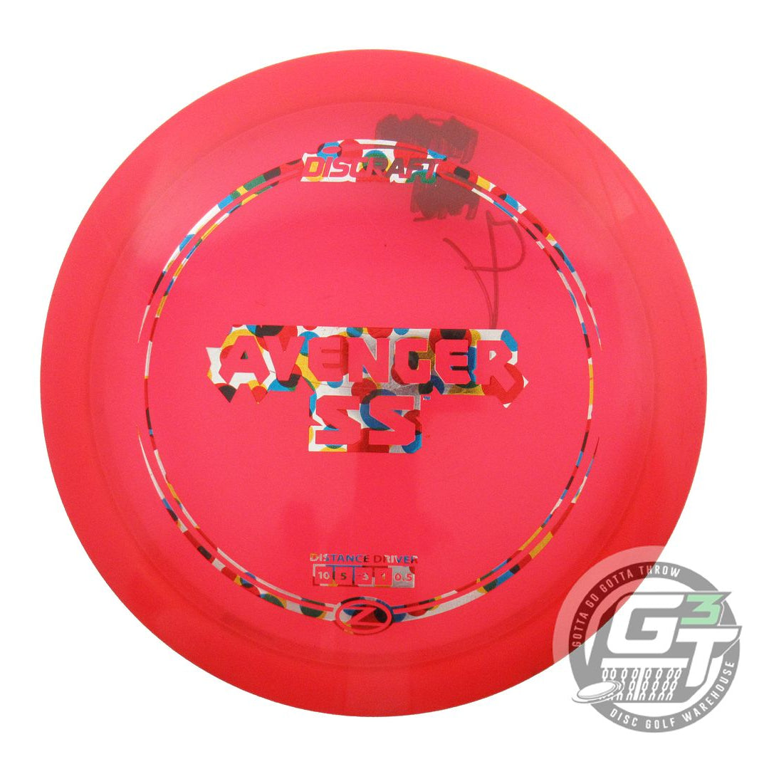 USED Discraft Z Avenger SS 175g Red Wonder Bread Foil Distance Driver Golf Disc