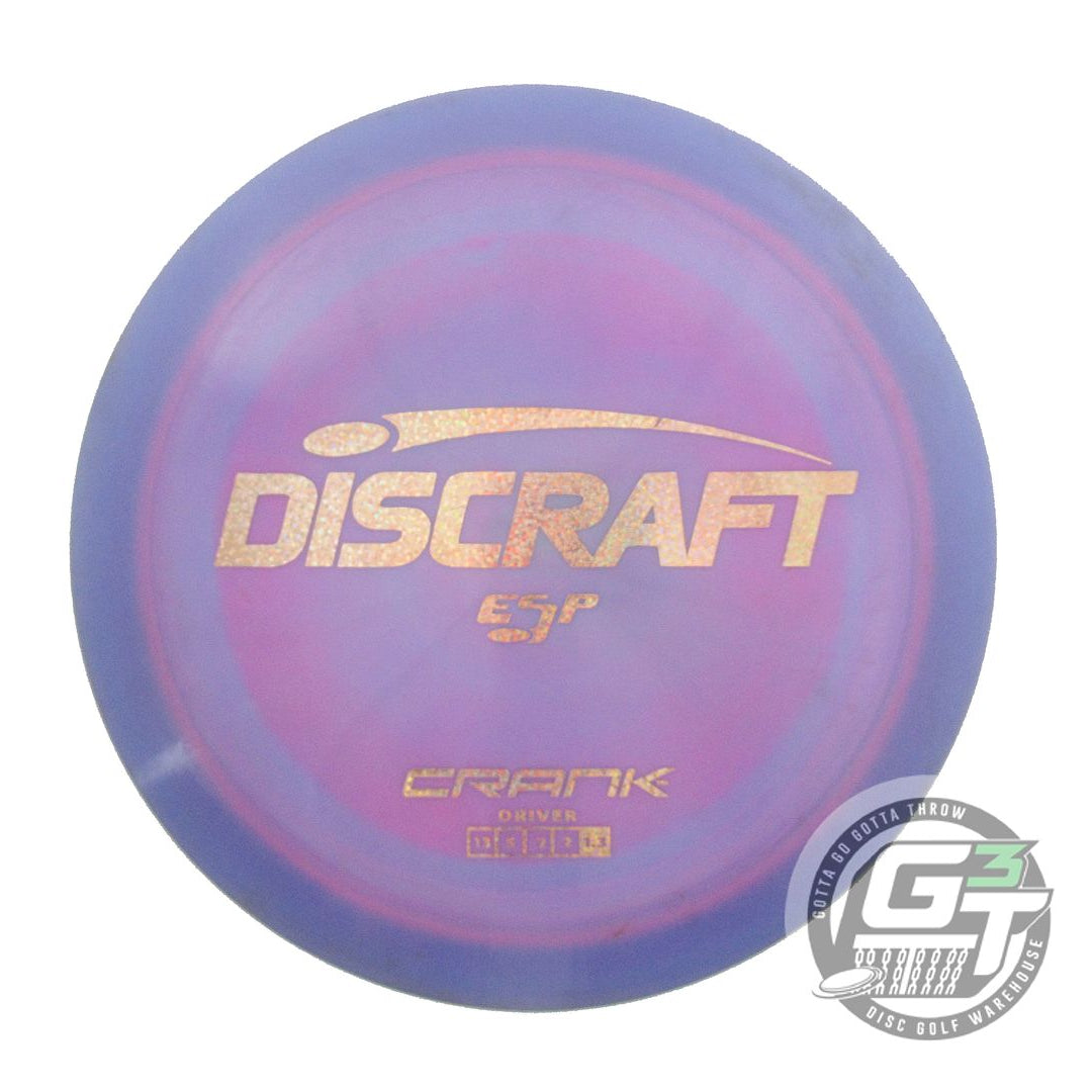 USED Discraft ESP Crank 177g Purple Gold Glitter Foil Distance Driver Golf Disc