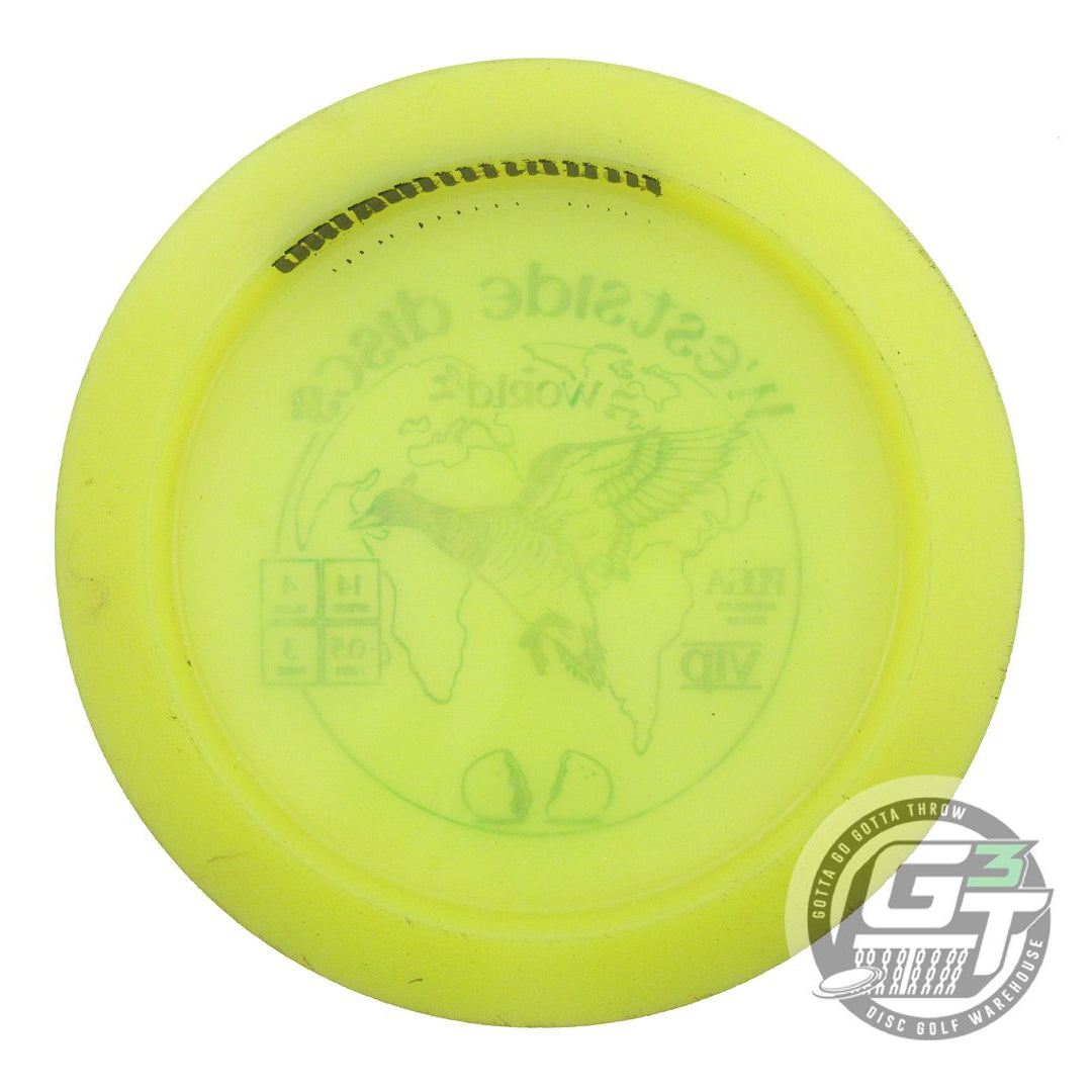 USED Westside Discs VIP World 171g Yellow Teal Foil Distance Driver Golf Disc
