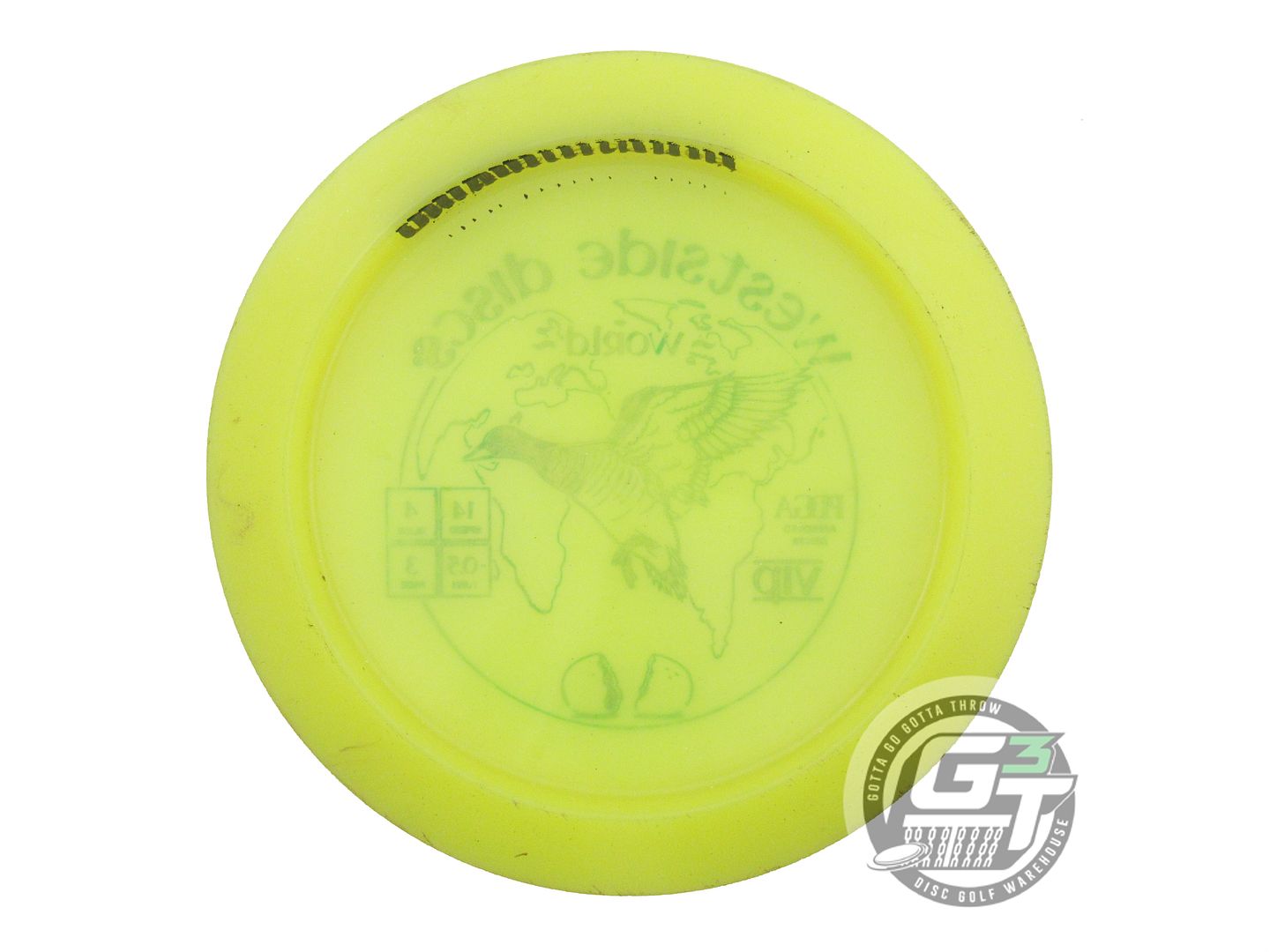 USED Westside Discs VIP World 171g Yellow Teal Foil Distance Driver Golf Disc