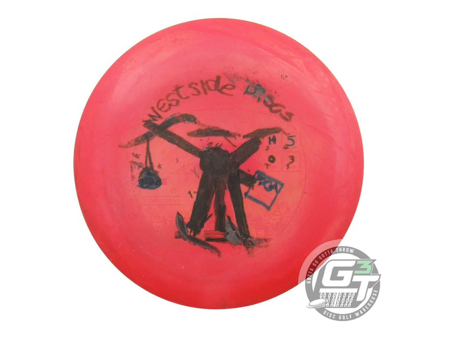 USED Westside Discs Tournament Catapult 175g Red SHARPIED TO DEATH Driver Disc