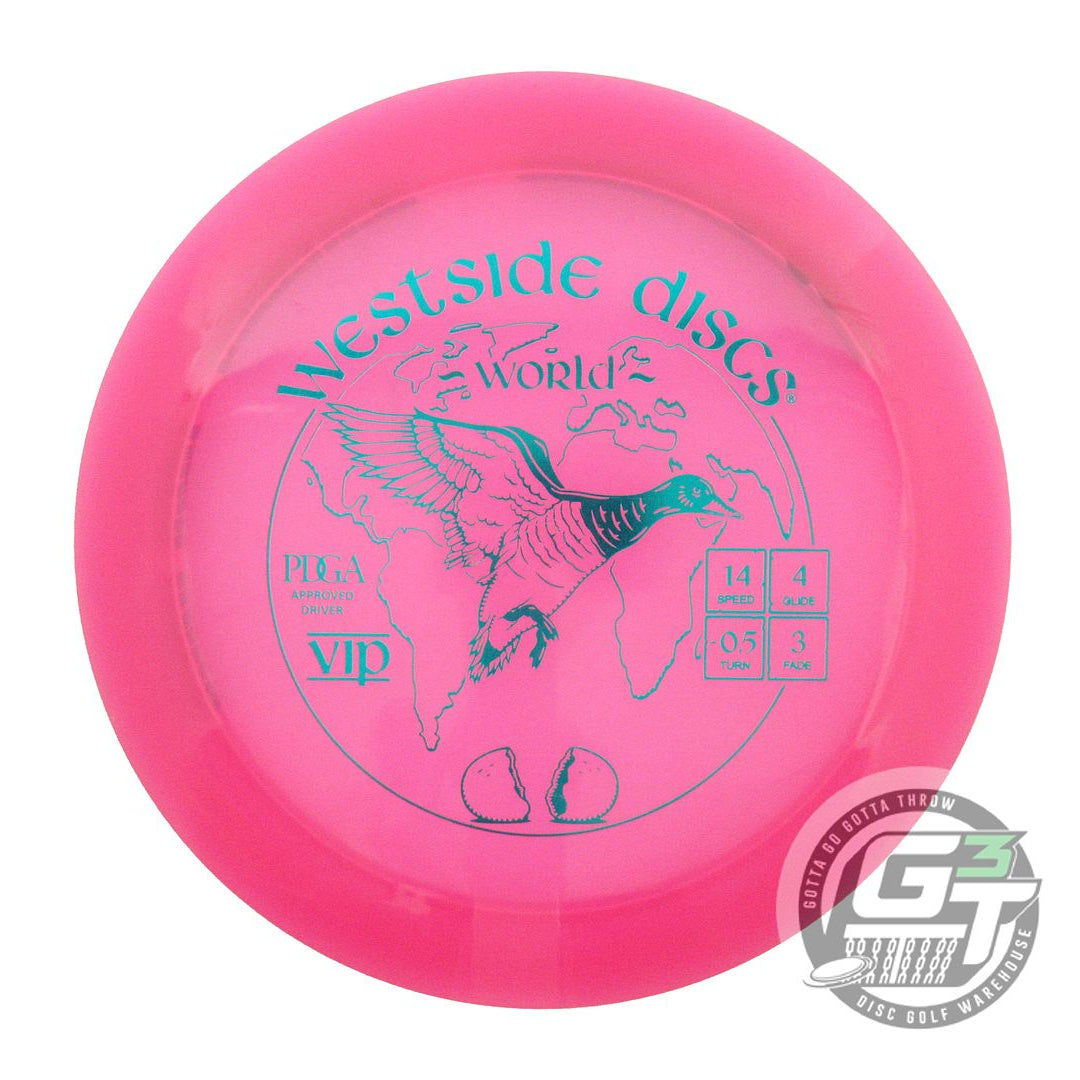 USED Westside Discs VIP World 171g Pink Teal Foil Distance Driver Golf Disc
