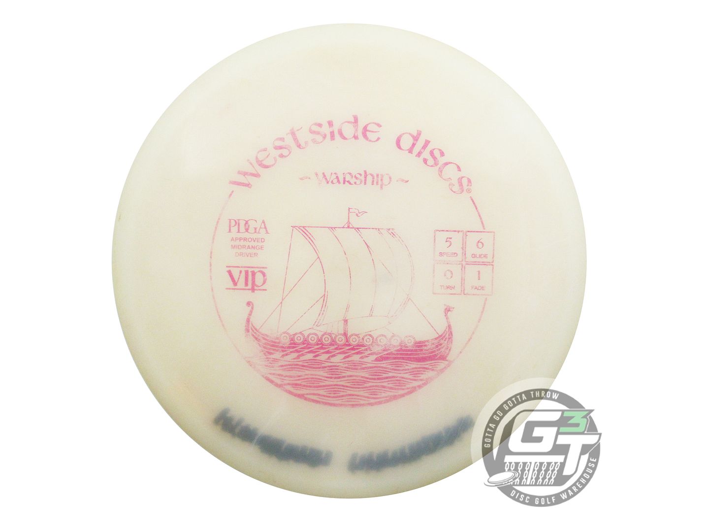 USED Westside Discs VIP Warship 176g White Purple Stamp Midrange Golf Disc