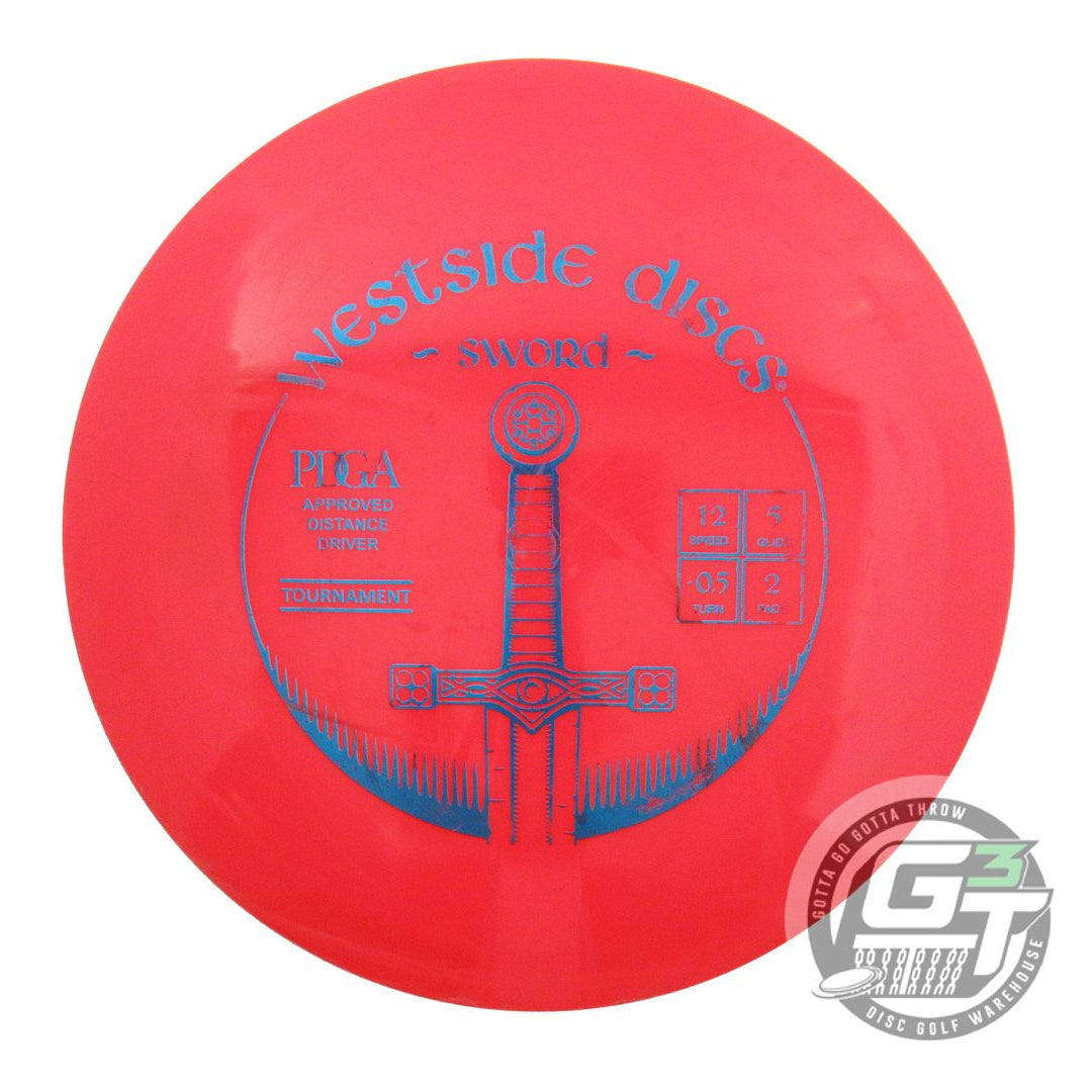 USED Westside Discs Tournament Sword 173g Red Blue Foil Driver Golf Disc