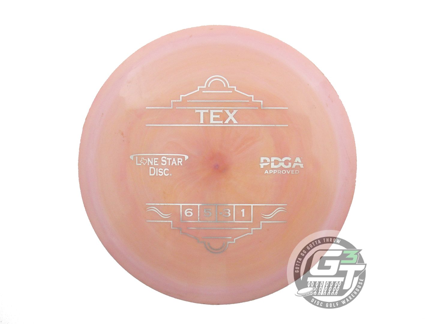 USED Lone Star Bravo Tex 174g Pink-Peach Silver Foil Fairway Driver Golf Disc