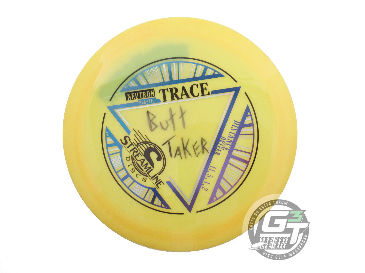 USED Streamline Discs Neutron Trace 173g Yellow Distance Driver Golf Disc