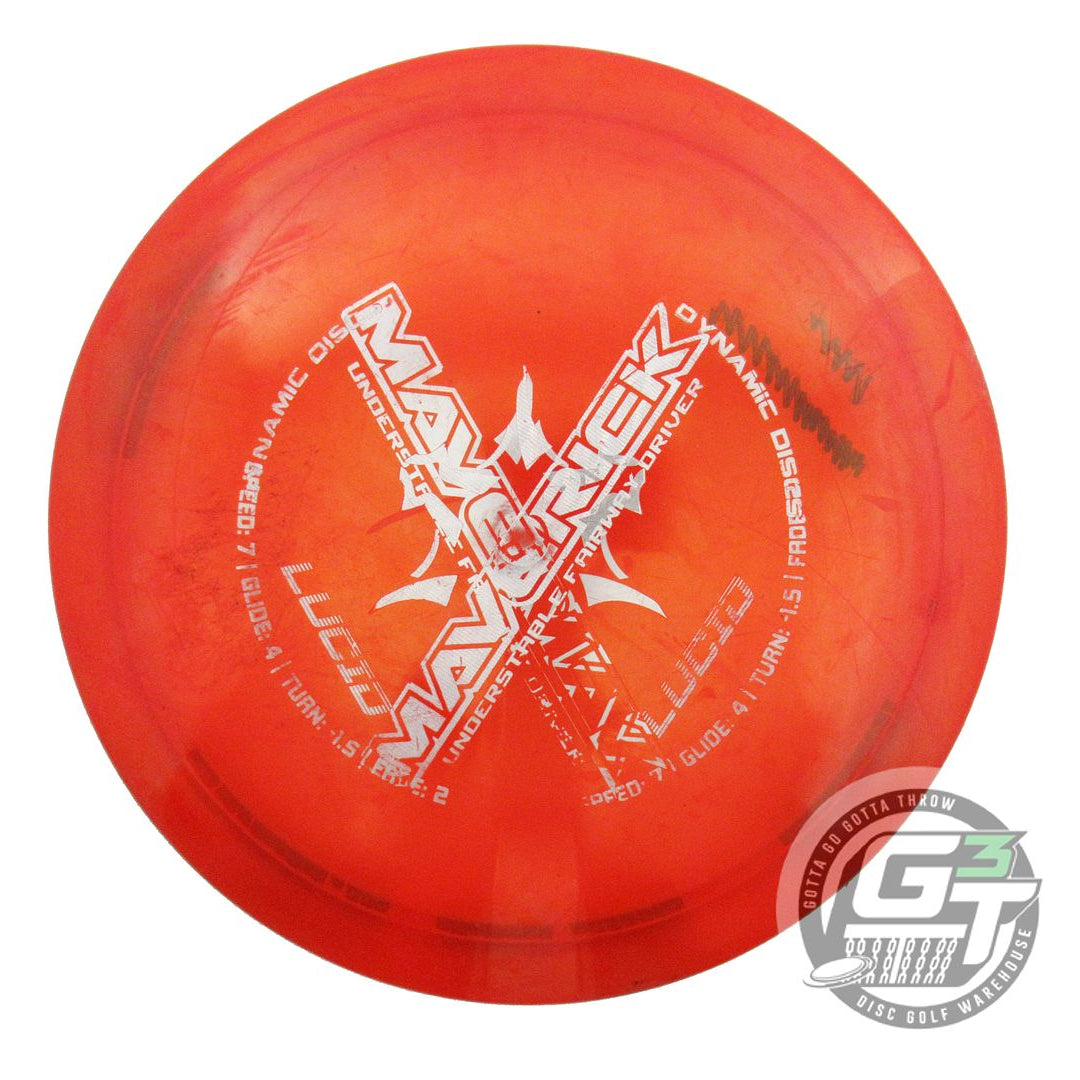 USED Dynamic Discs X-OUT Lucid Maverick 170g Red Distance Driver Golf Disc