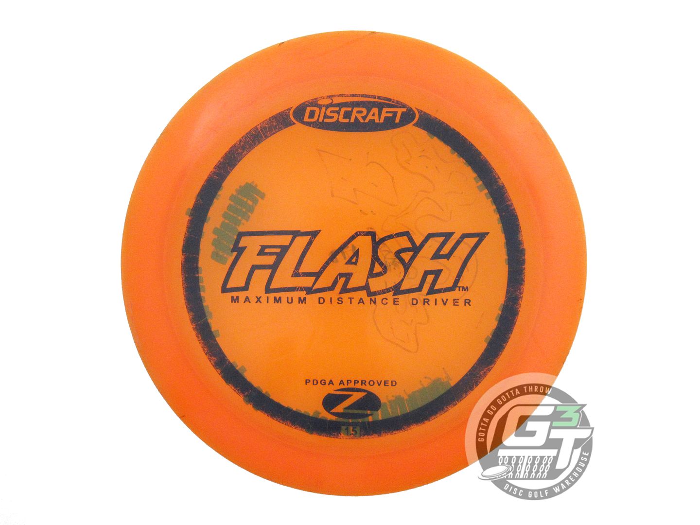 USED Discraft Z Flash 172g Orange Blue Stamp PFN Distance Driver Golf Disc