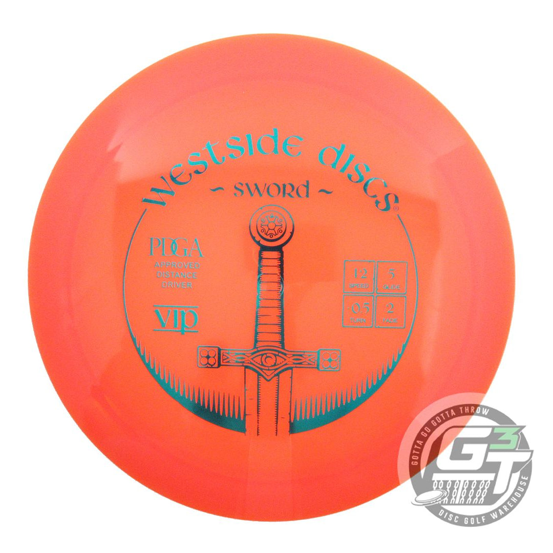 NOS Westside Discs VIP Sword 176g Orange Teal Foil Distance Driver Golf Disc