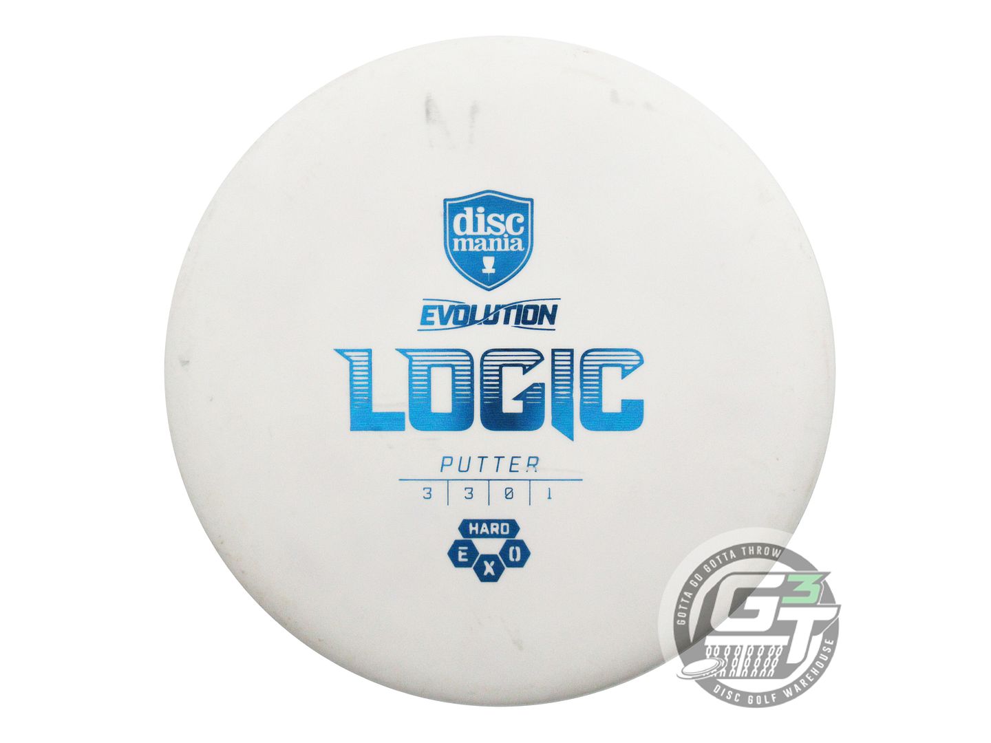 USED DiscMania EXO Hard Logic 175g White Blue Foil Putter Golf Disc