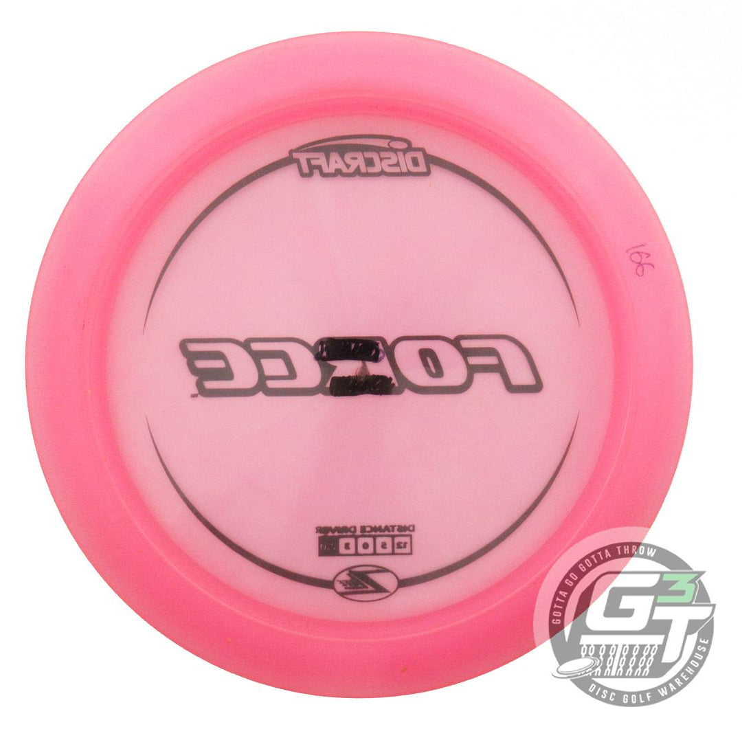 USED Discraft Z Lite Force 166g Pink Black Stamp Distance Driver Golf Disc