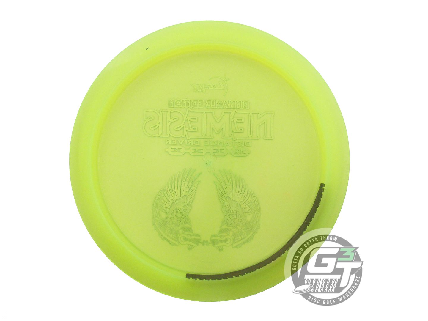 USED Legacy Discs Pinnacle Nemesis 169g Yellow Lime Foil Distance Driver Disc