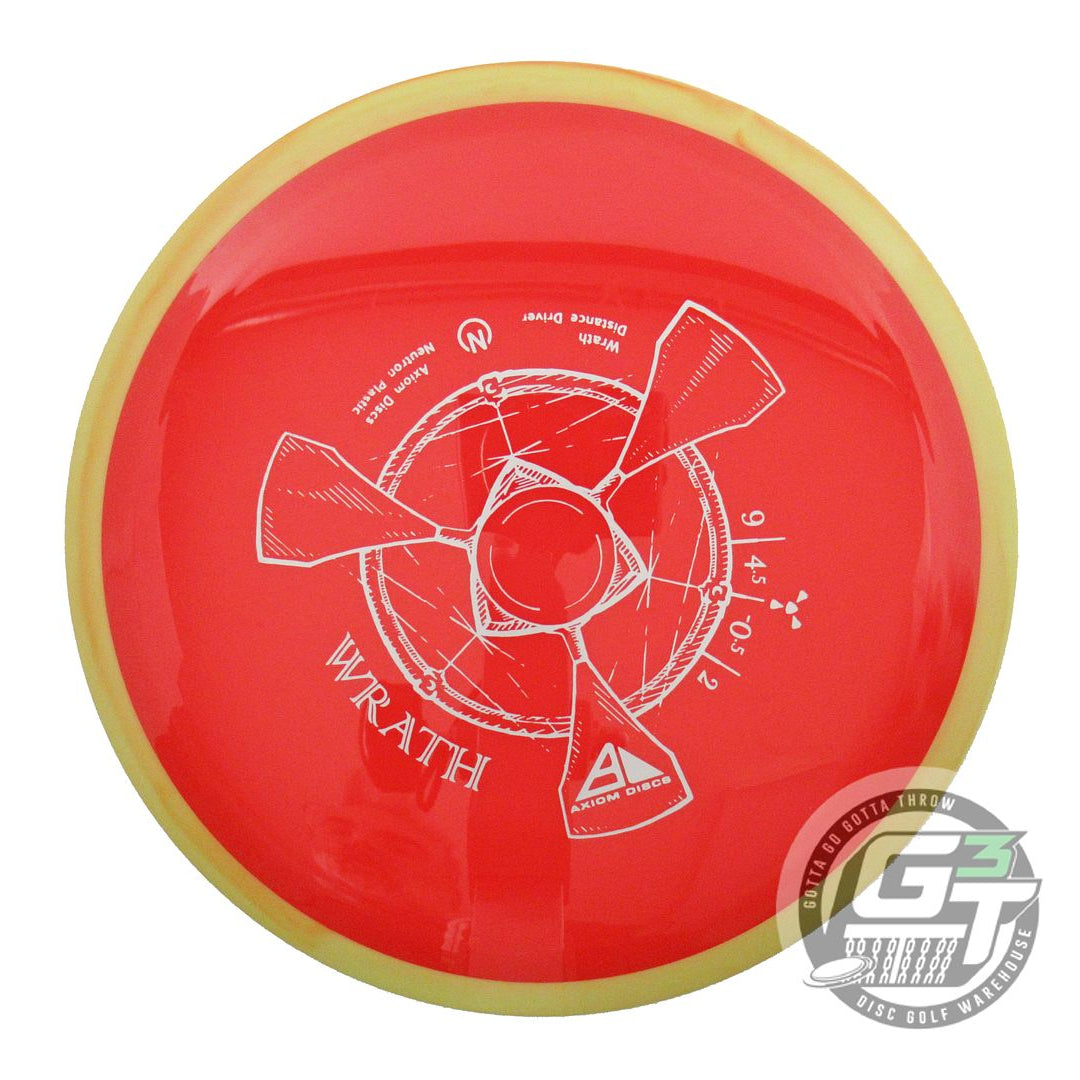 NOS Axiom Discs Neutron Wrath 168g Red Yellow Rim Distance Driver Golf Disc