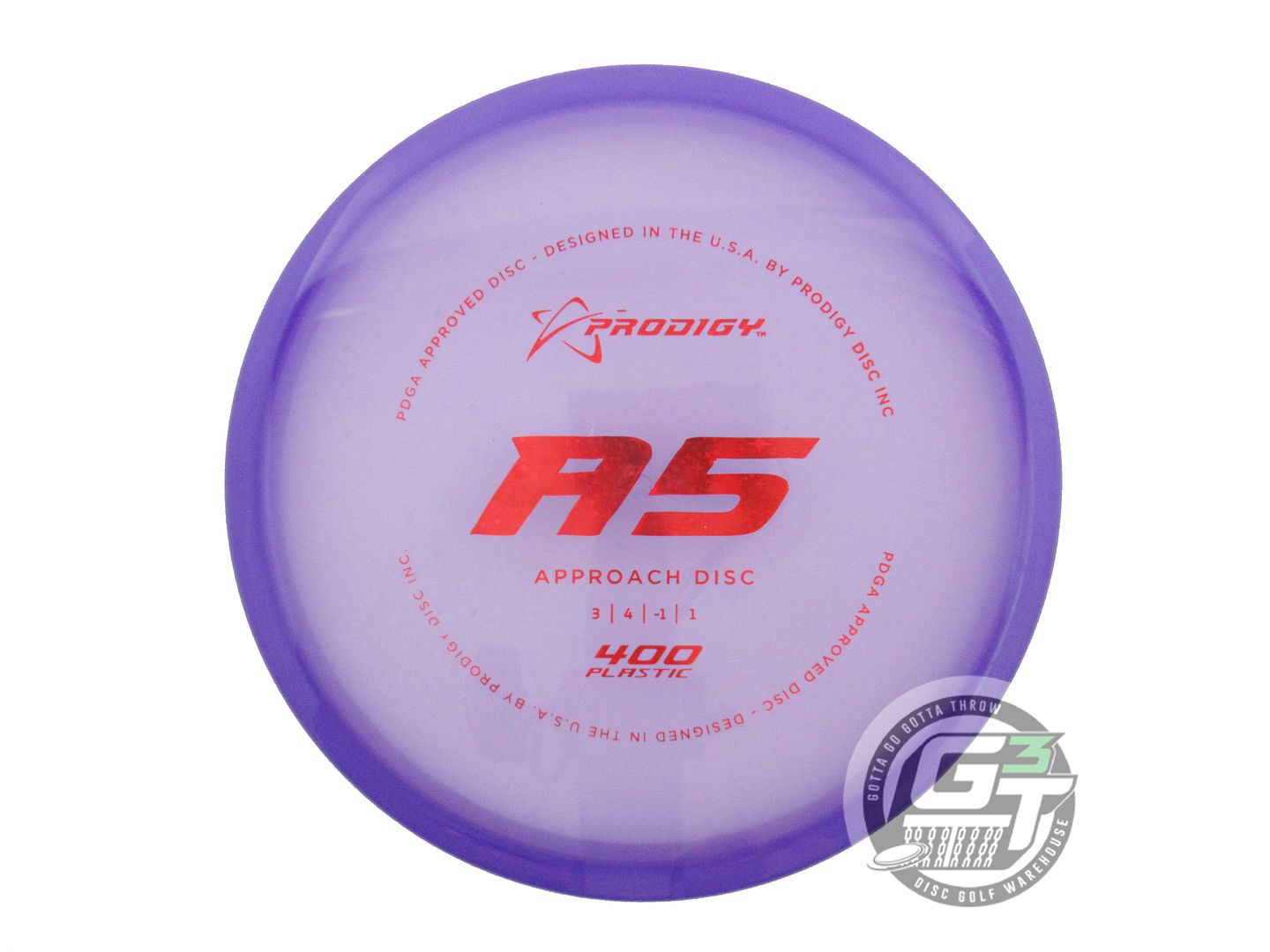 USED Prodigy Discs 400 A5 177g Purple Red Star Foil Midrange Golf Disc