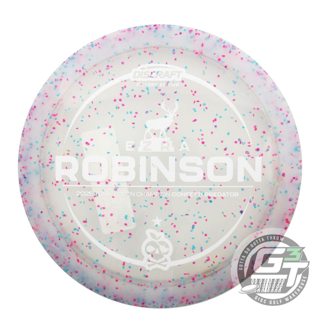 Discraft Limited Edition Victory Edition 2025 Turku Open Champion Ezra Robinson Confetti Elite Z Predator Fairway Driver Golf Disc (Individually Listed) - Gotta Go Gotta Throw