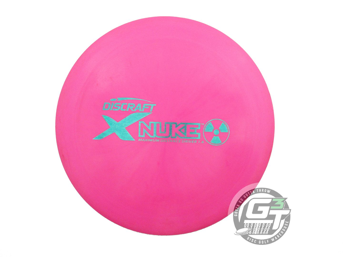 USED Discraft X Nuke 175g Hot Pink Teal Foil Distance Driver Golf Disc