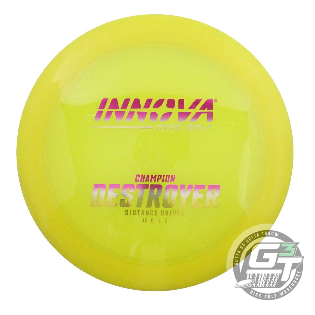 USED Innova Champion Destroyer 168g Yellow Sunset Foil Distance Driver Golf Disc