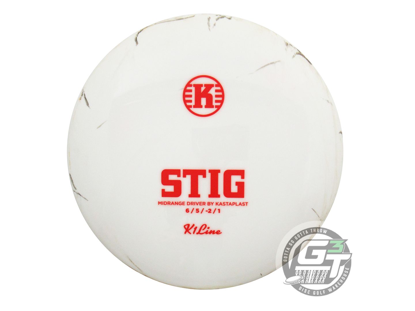 USED Kastaplast K1 Stig 173g White Red Stamp Midrange Golf Disc