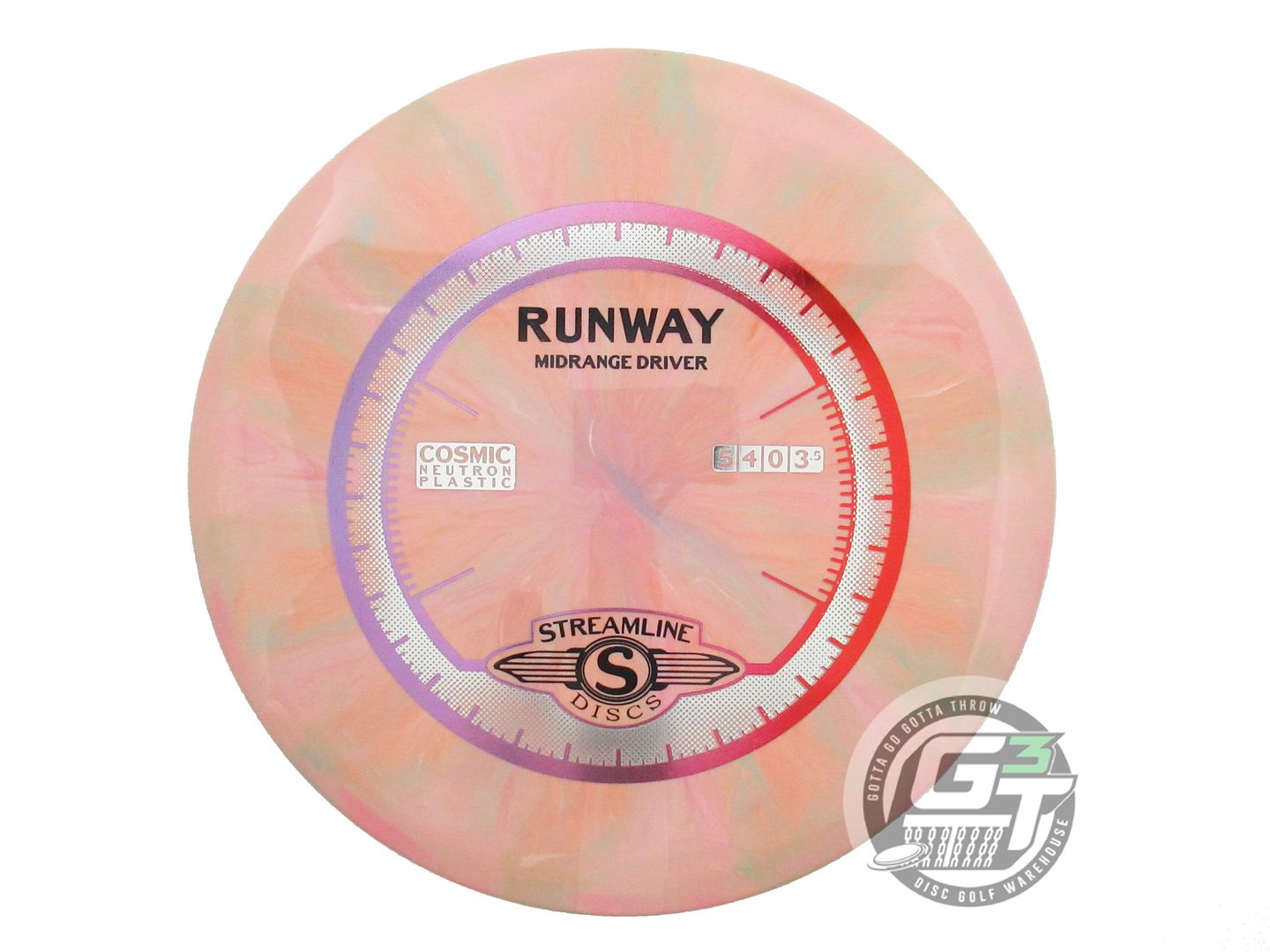 USED Streamline Discs Cosmic Neutron Runway 177g Pink-Peach Midrange Golf Disc