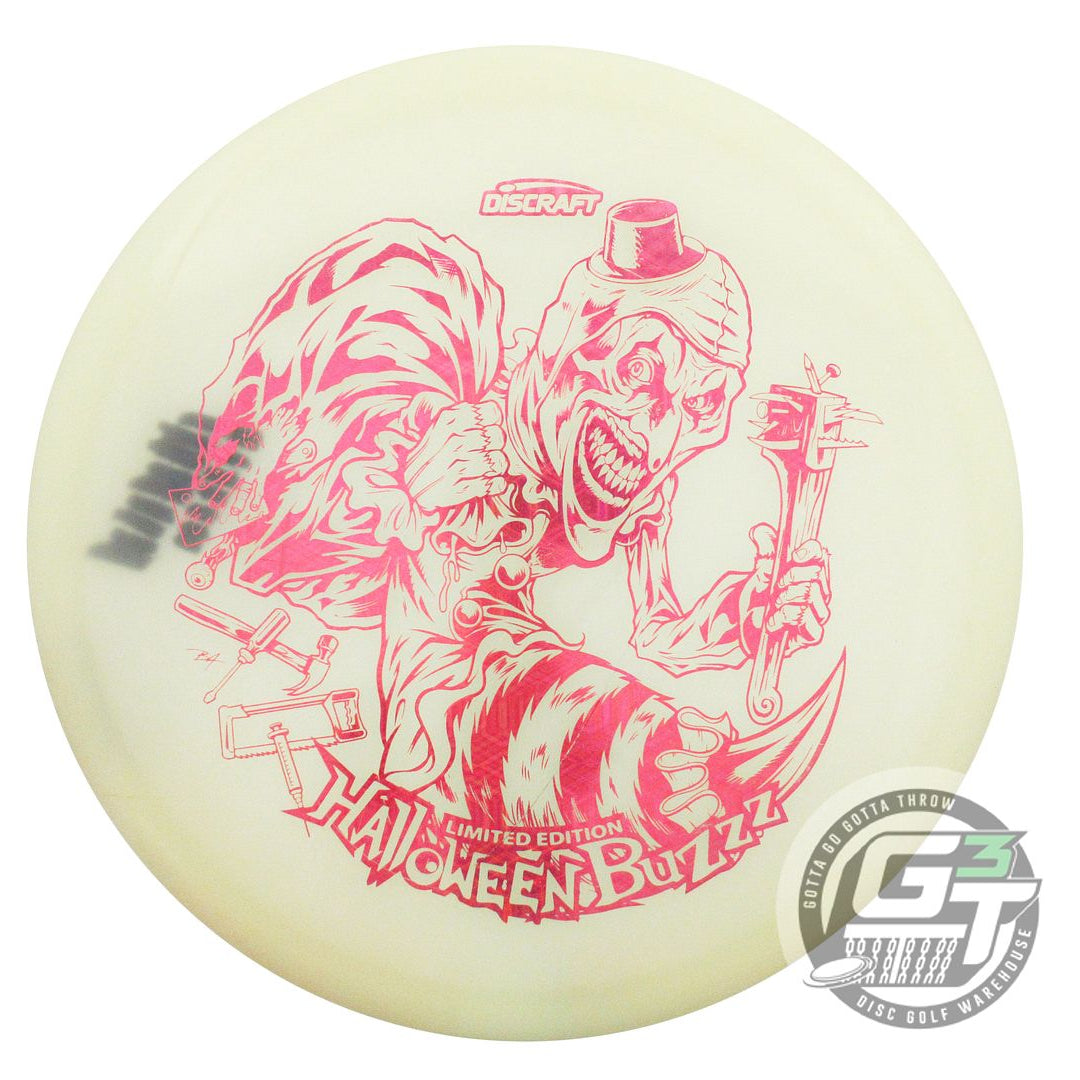 USED Discraft HALLOWEEN Glo Z Buzzz 179g Pink Tron Foil Midrange Golf Disc