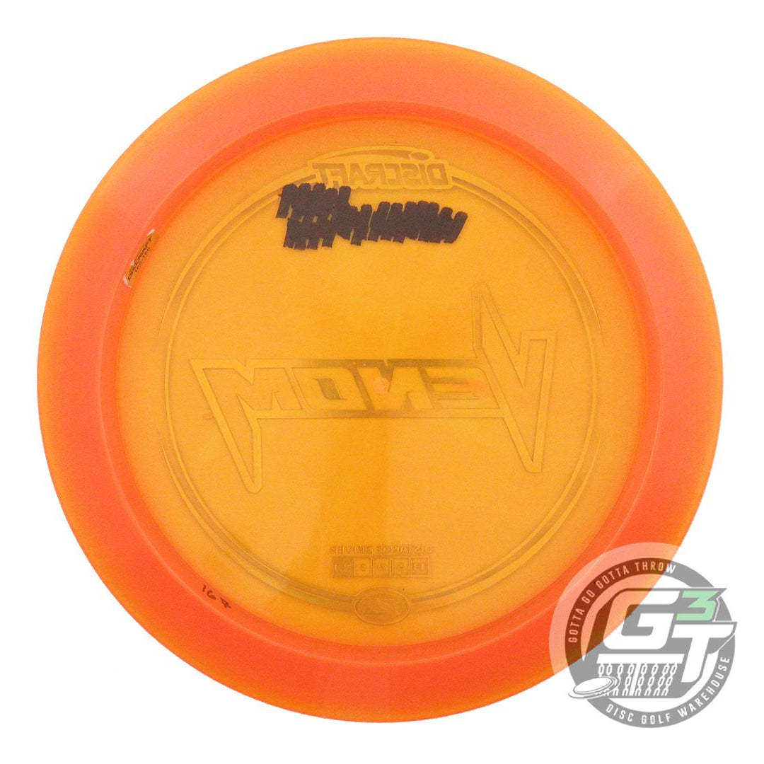 USED Discraft Z Venom 167g Orange Zebra Foil Distance Driver Golf Disc