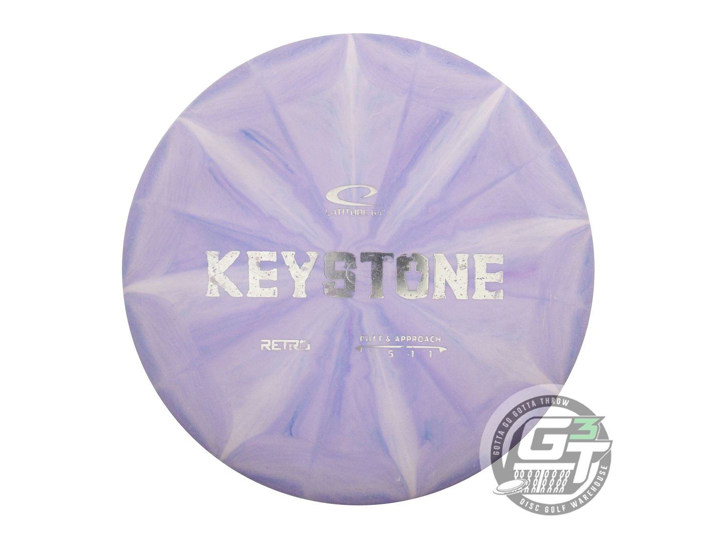 USED Latitude 64 Retro Burst Keystone 173g Lilac Silver Foil Putter Golf Disc