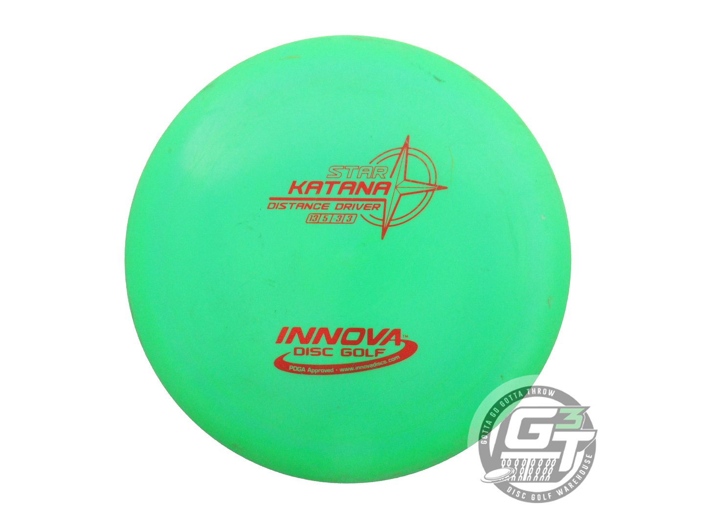 USED Innova Star Katana 169g Green Red Foil Distance Driver Golf Disc