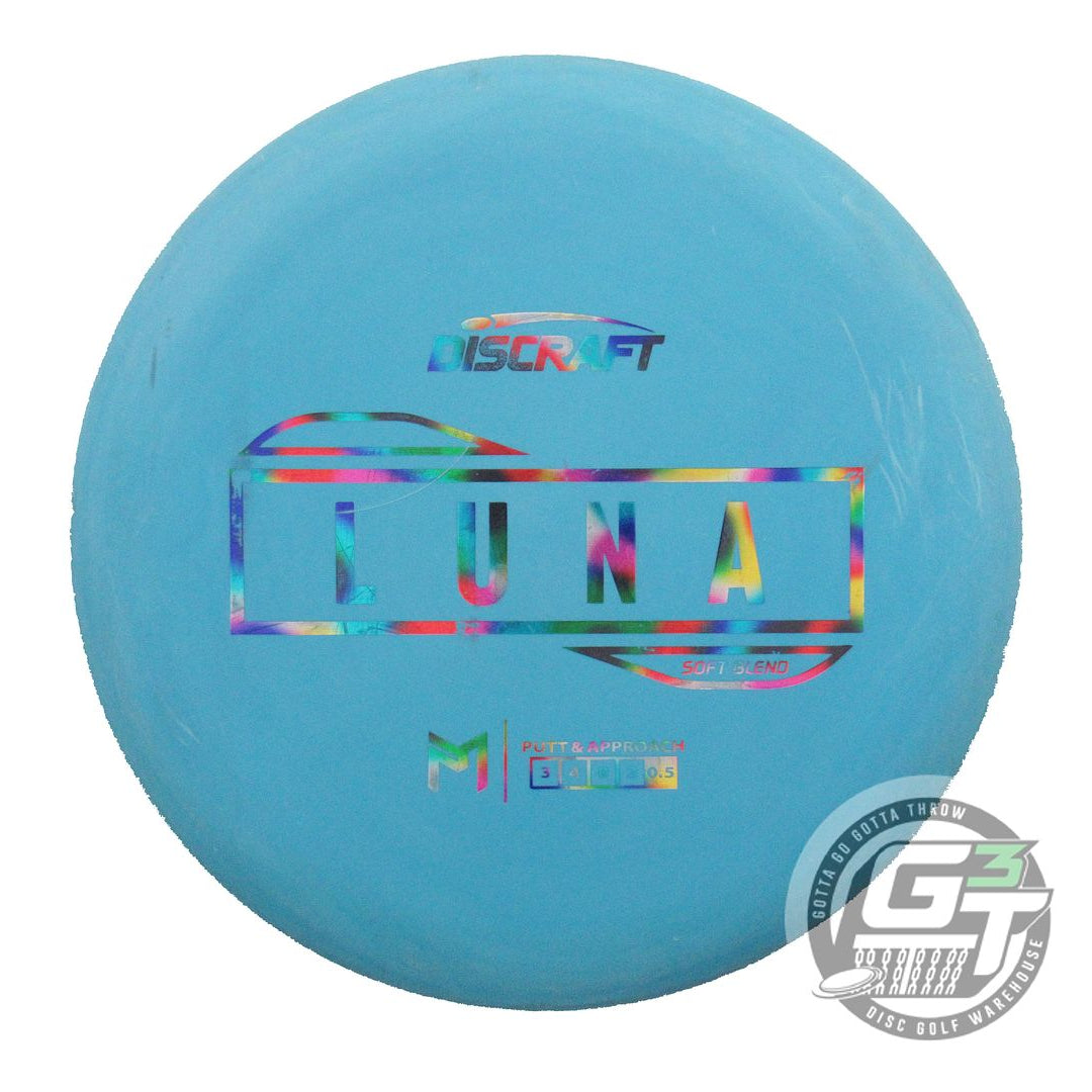 USED Discraft Soft Blend Luna 168g Teal Jellybean Foil Putter Golf Disc