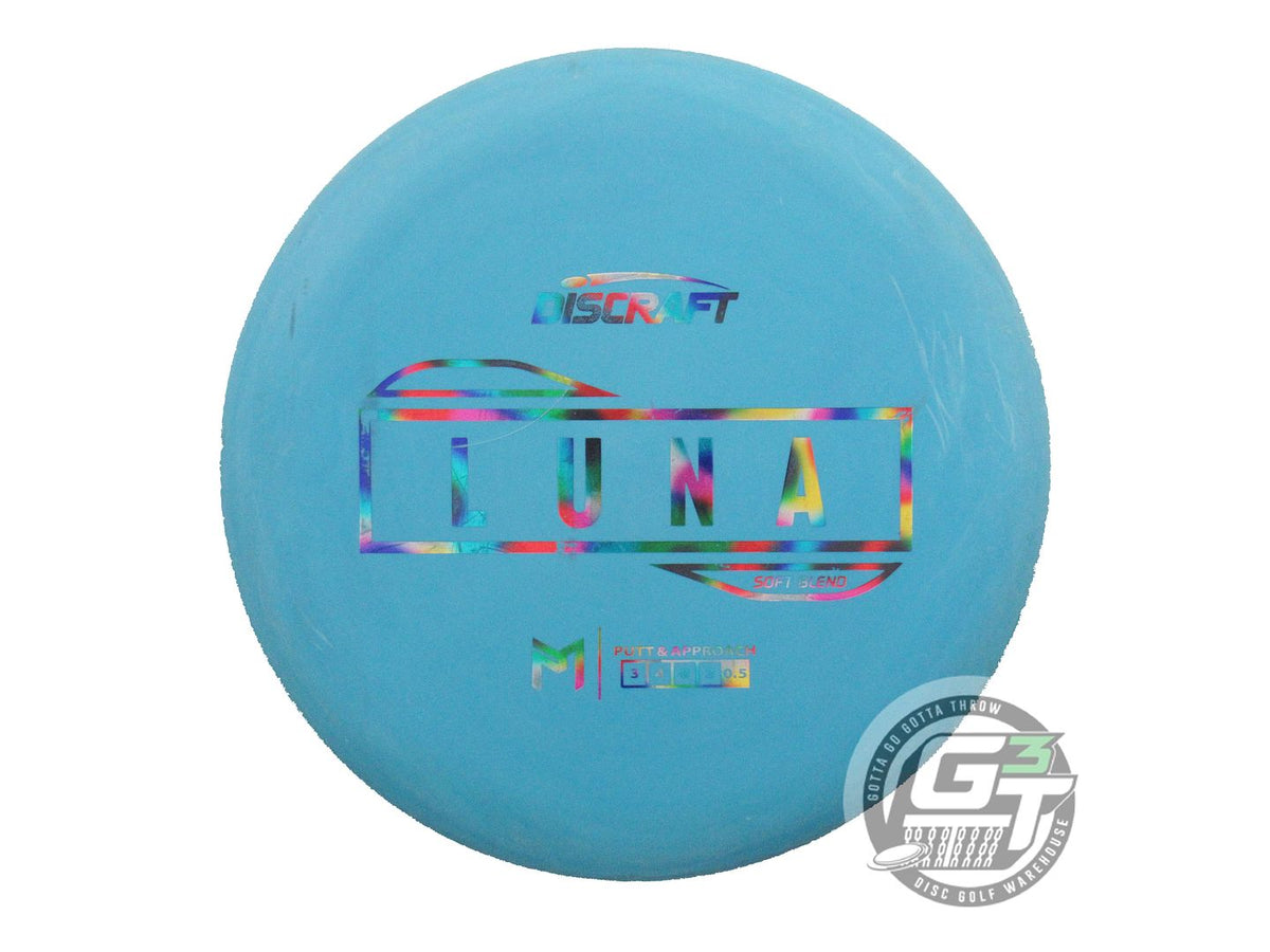 USED Discraft Soft Blend Luna 168g Teal Jellybean Foil Putter Golf Disc