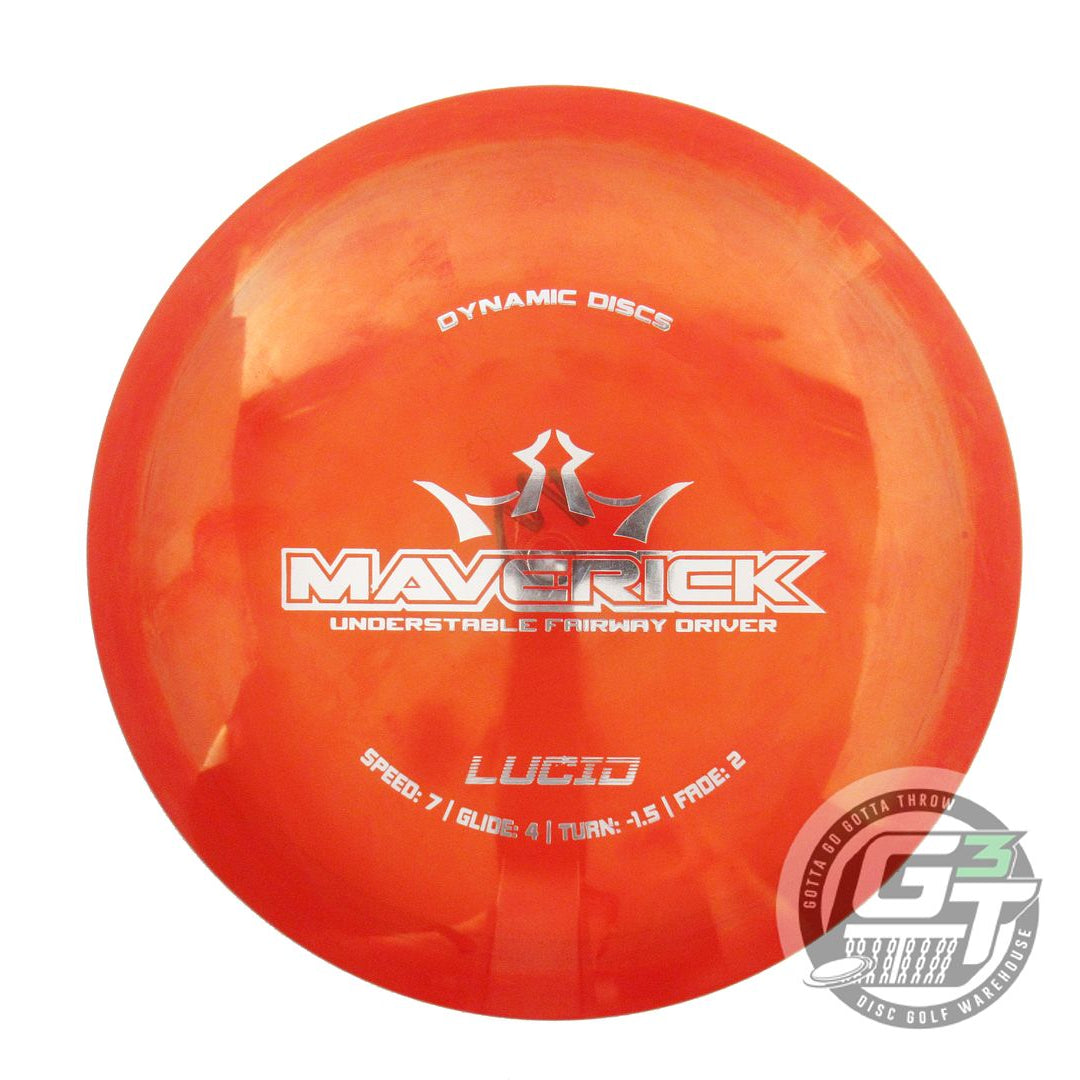 USED Dynamic Discs Lucid Maverick 174g Red Silver Foil Distance Driver Golf Disc