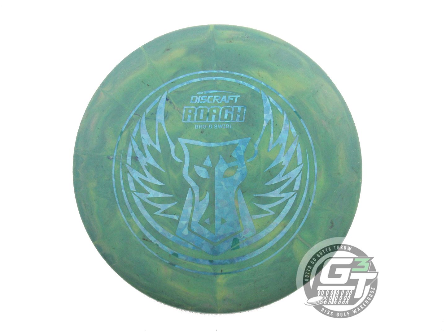 USED Discraft BRO-D Rubber Blend Swirl Roach 173g Green Teal Shatter Putter Disc