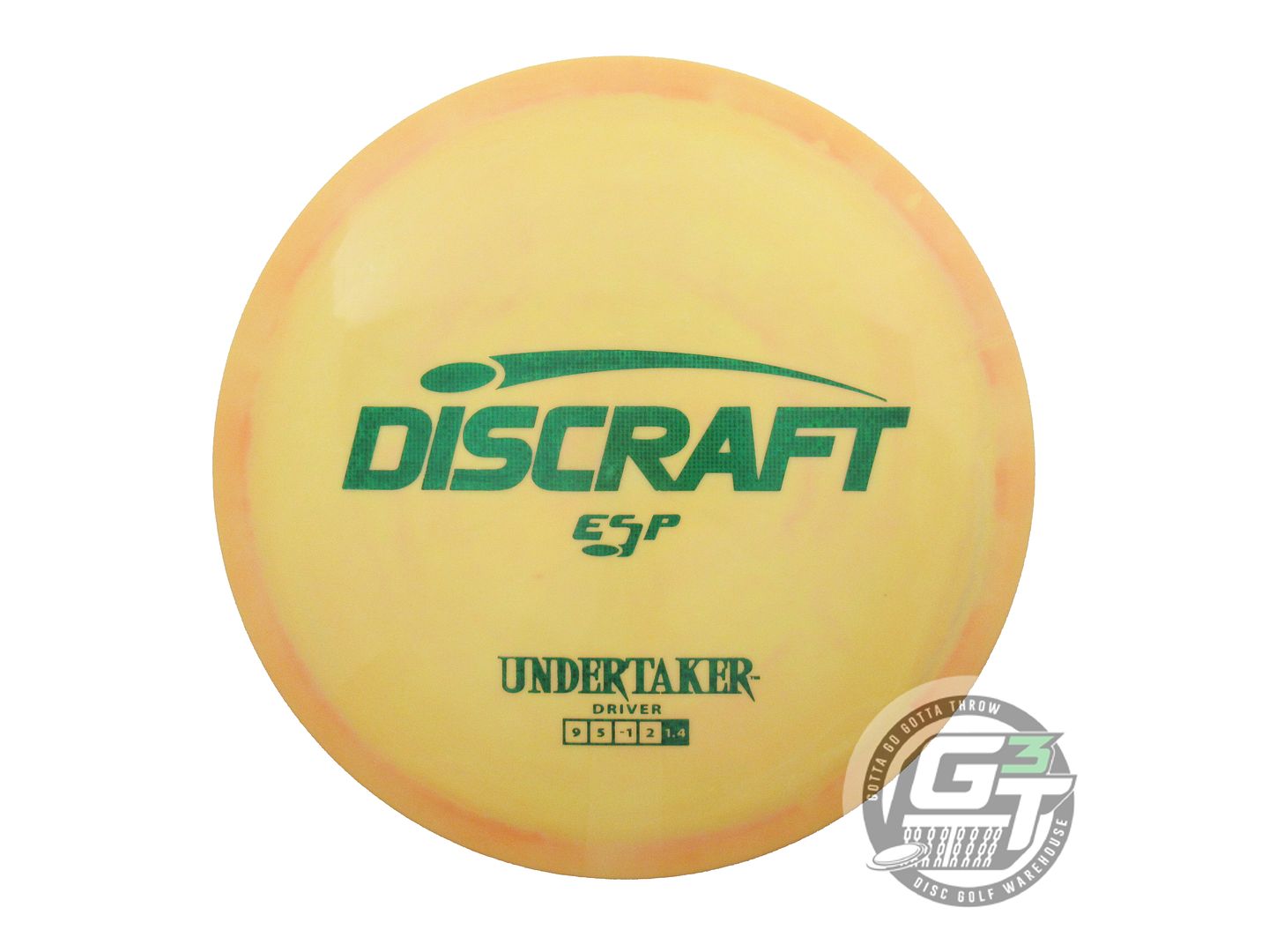 USED Discraft ESP Undertaker 175g Yellow-Orange Green Matrix Driver Disc