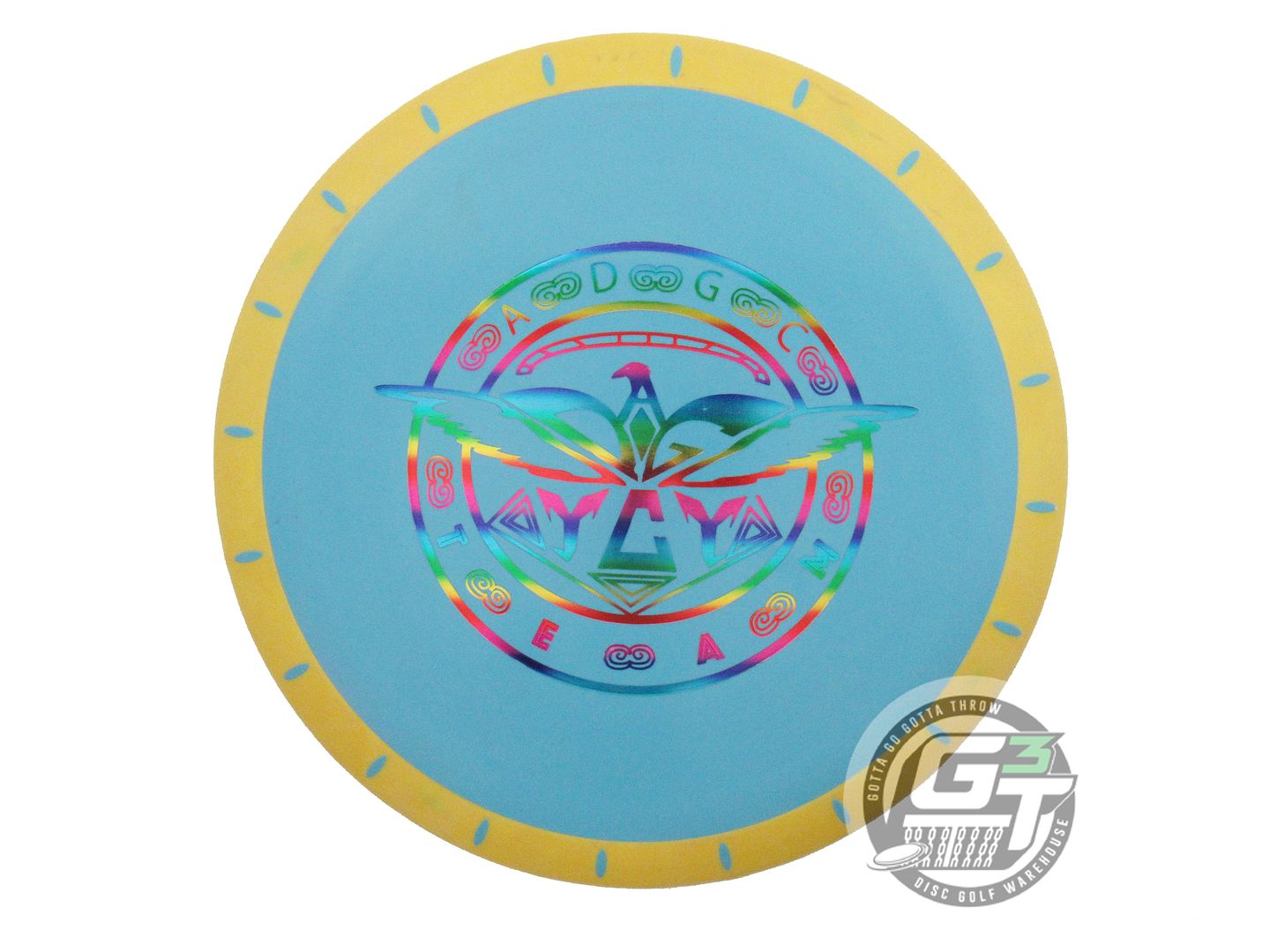 USED Innova XT Nova 175g Teal Rainbow Foil Yellow Rim Putter Golf Disc