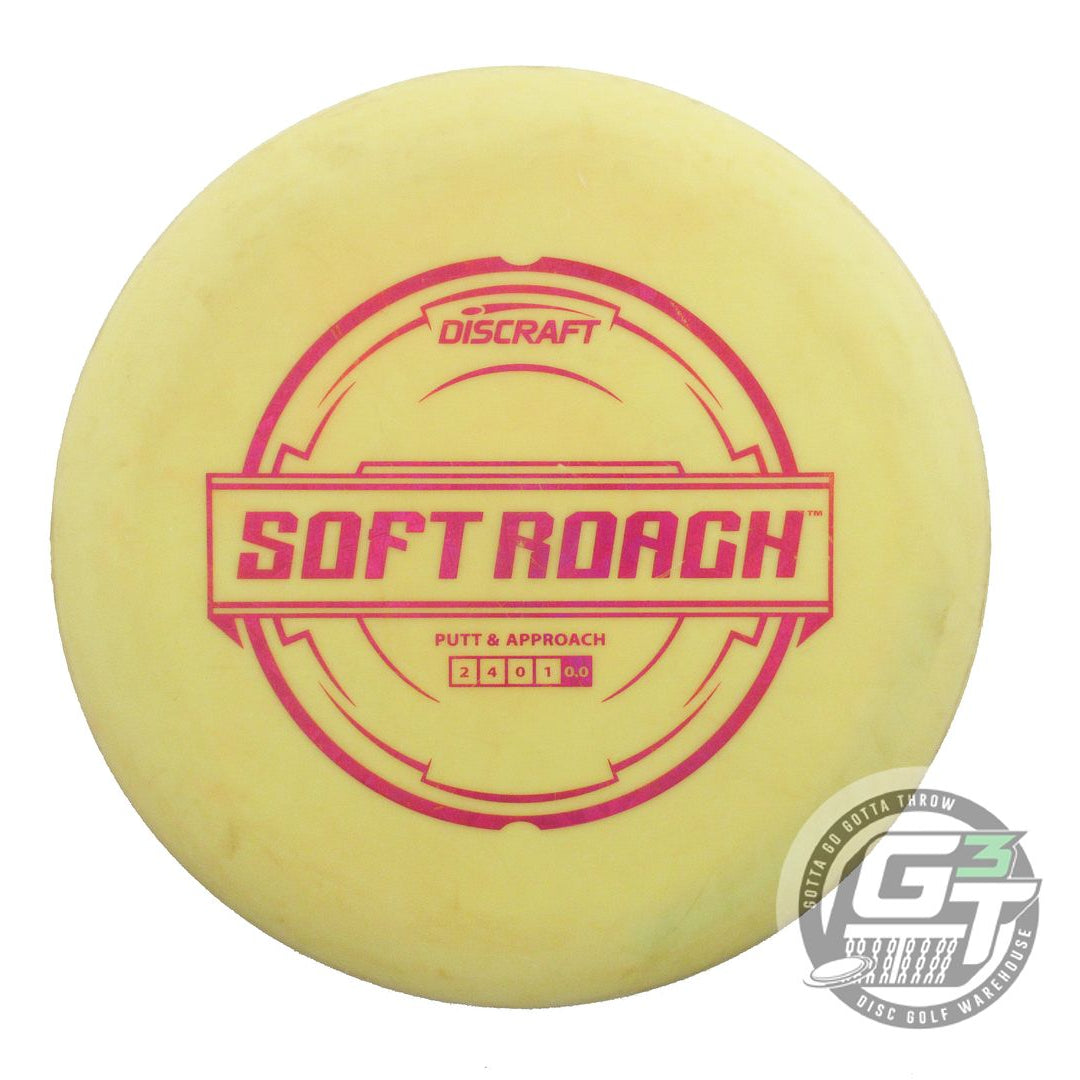 USED Discraft Putter Line Soft Roach 174g Yellow Pink Shatter Foil Putter Disc