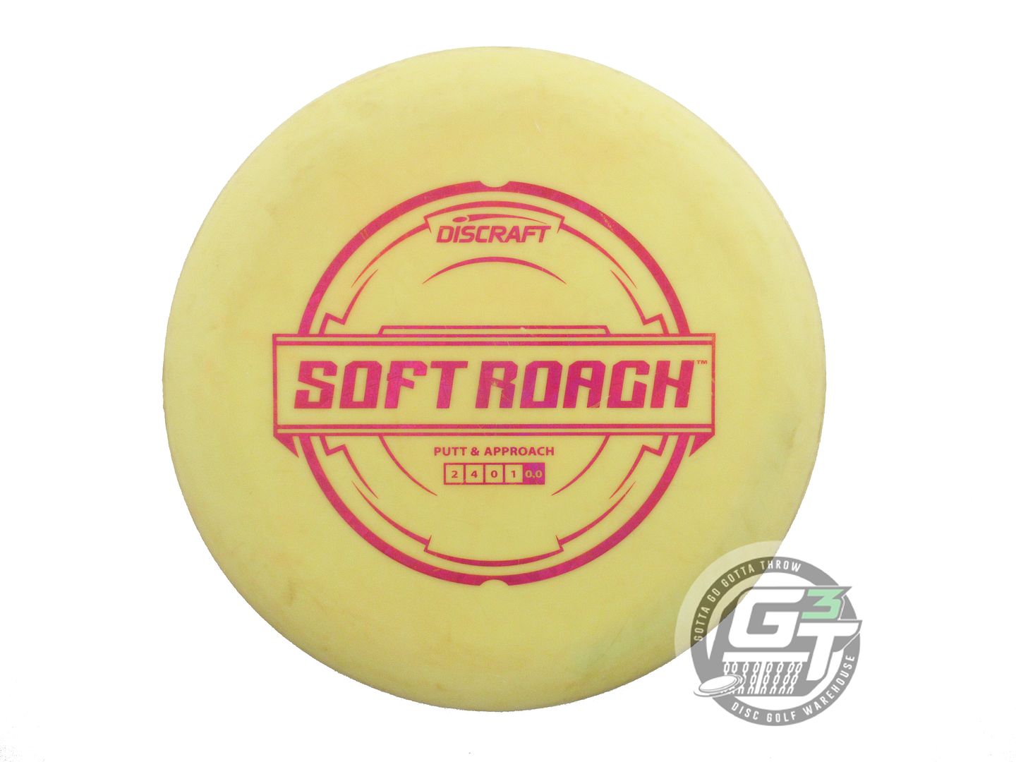 USED Discraft Putter Line Soft Roach 174g Yellow Pink Shatter Foil Putter Disc
