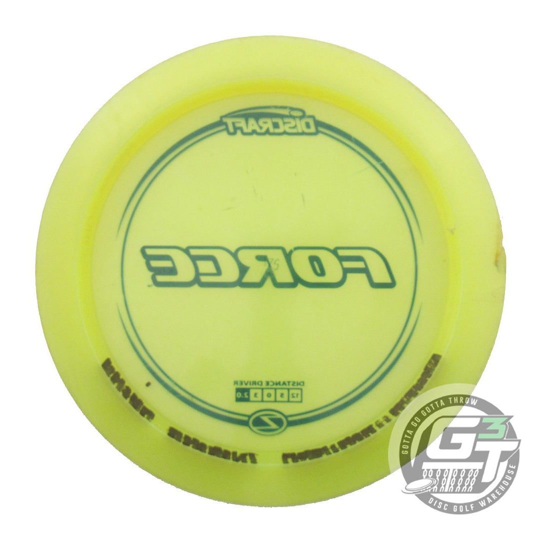 USED Discraft Z Force 175g Yellow Blue Stamp RIM GOUGE Distance Driver Golf Disc