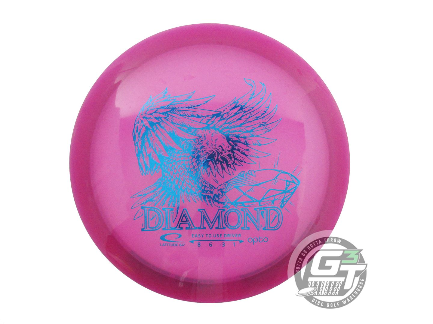 USED Latitude 64 Opto Diamond 157g Purple Blue Foil Fairway Driver Golf Disc