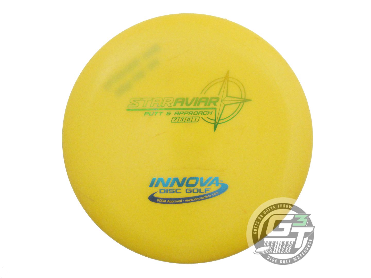 USED Innova Star Aviar 170g Yellow Rainbow Foil Putter Golf Disc