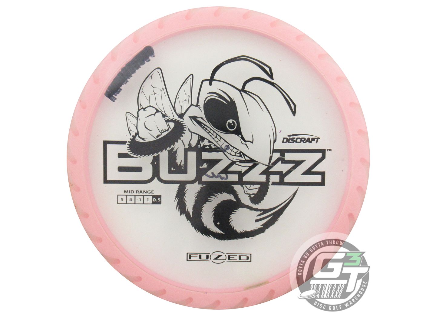 USED Discraft FuZed BuzzzSaw Buzzz 180g Clear Black Stamp Midrange Golf Disc