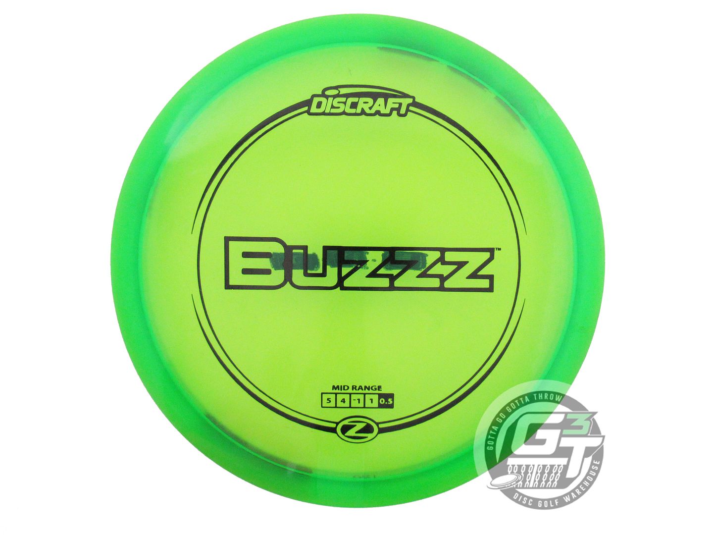 USED Discraft Z Buzzz 180g Lime Black Stamp Midrange Golf Disc