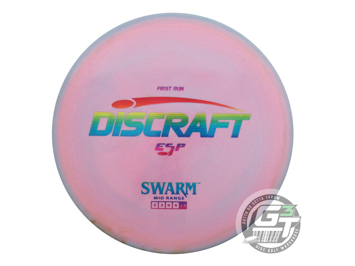 USED Discraft ESP Swarm 180g Blue-Pink Rainbow Laser Foil Midrange Golf Disc