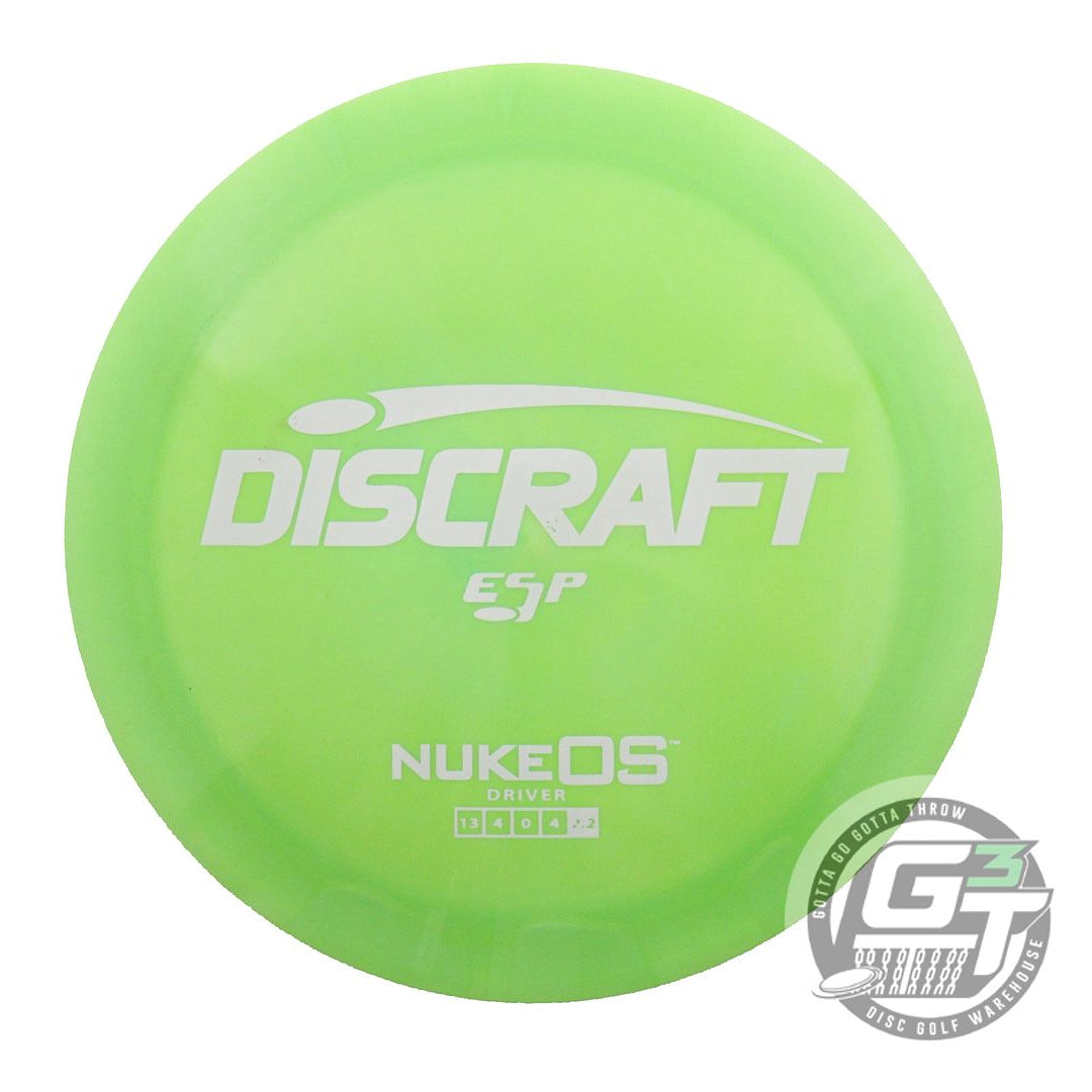 NOS Discraft ESP Nuke OS 175g Lime White Stamp Distance Driver Golf Disc