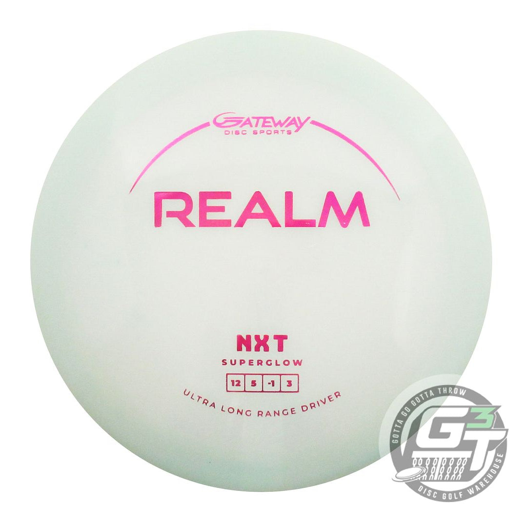 NOS Gateway NXT Glow Realm 176g Pink Holo Foil Distance Driver Golf Disc