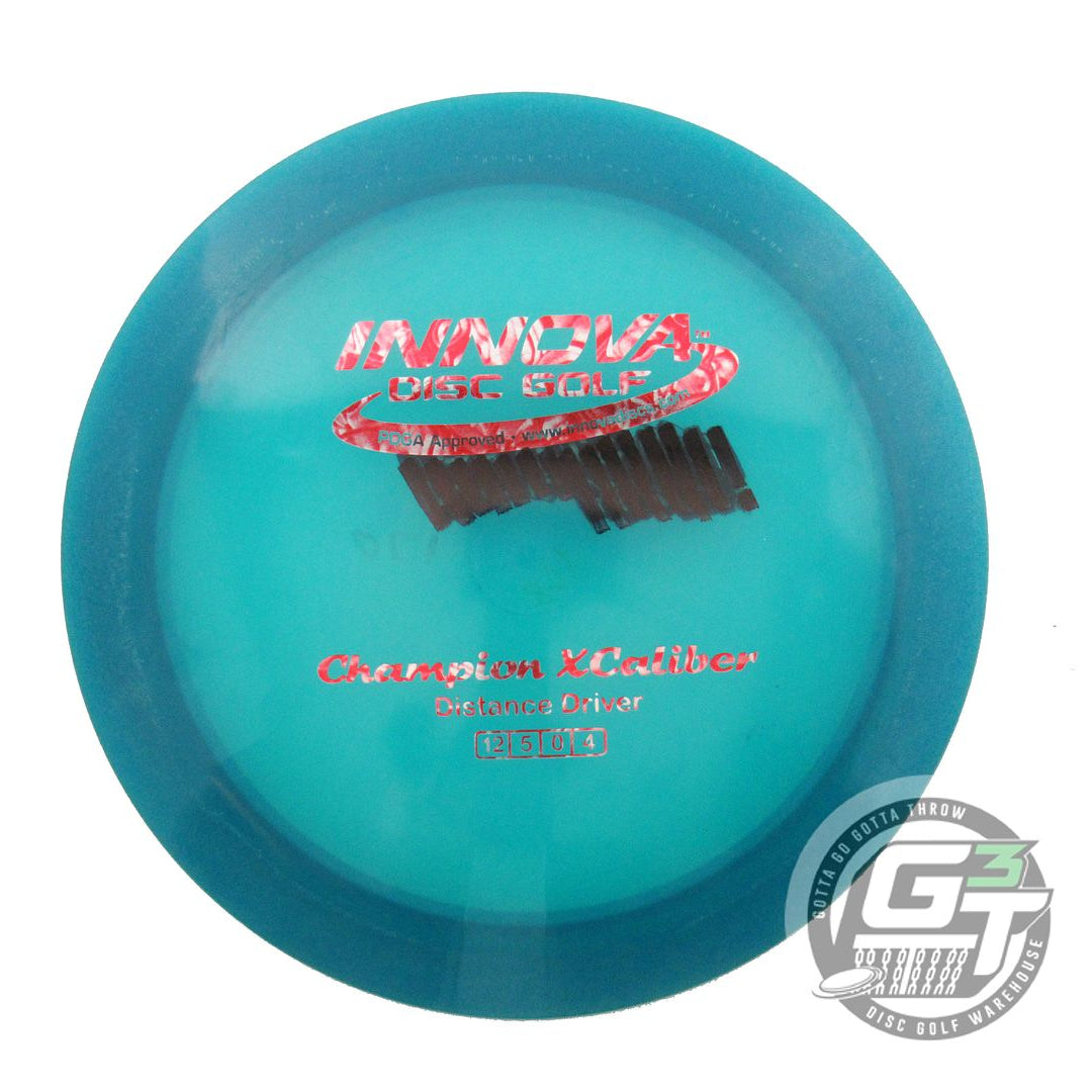 USED Innova Champion Xcaliber 170g Teal Red Rose Foil Distance Driver Golf Disc