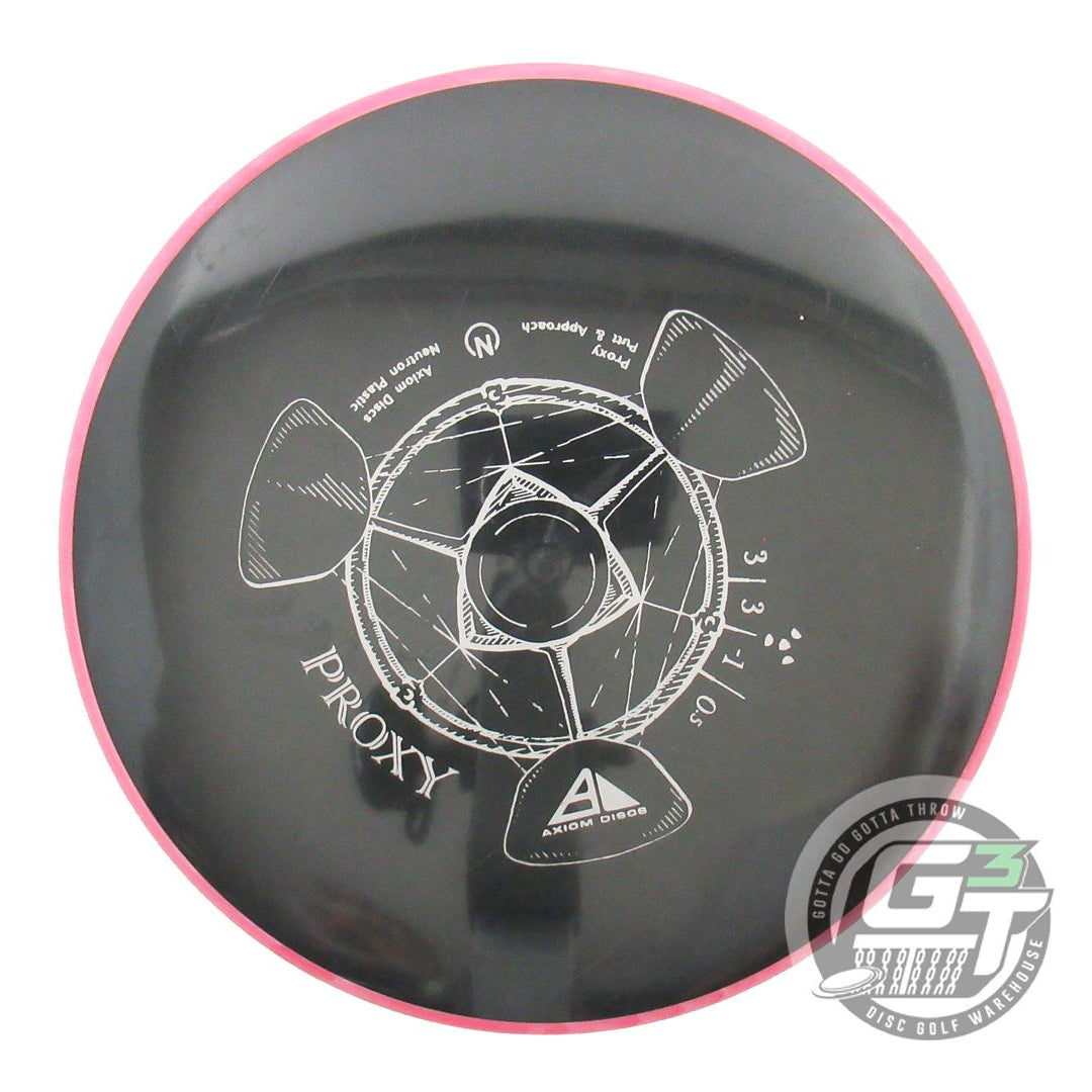 USED Axiom Discs Neutron Proxy 172g Black Pink Rim Putter Golf Disc