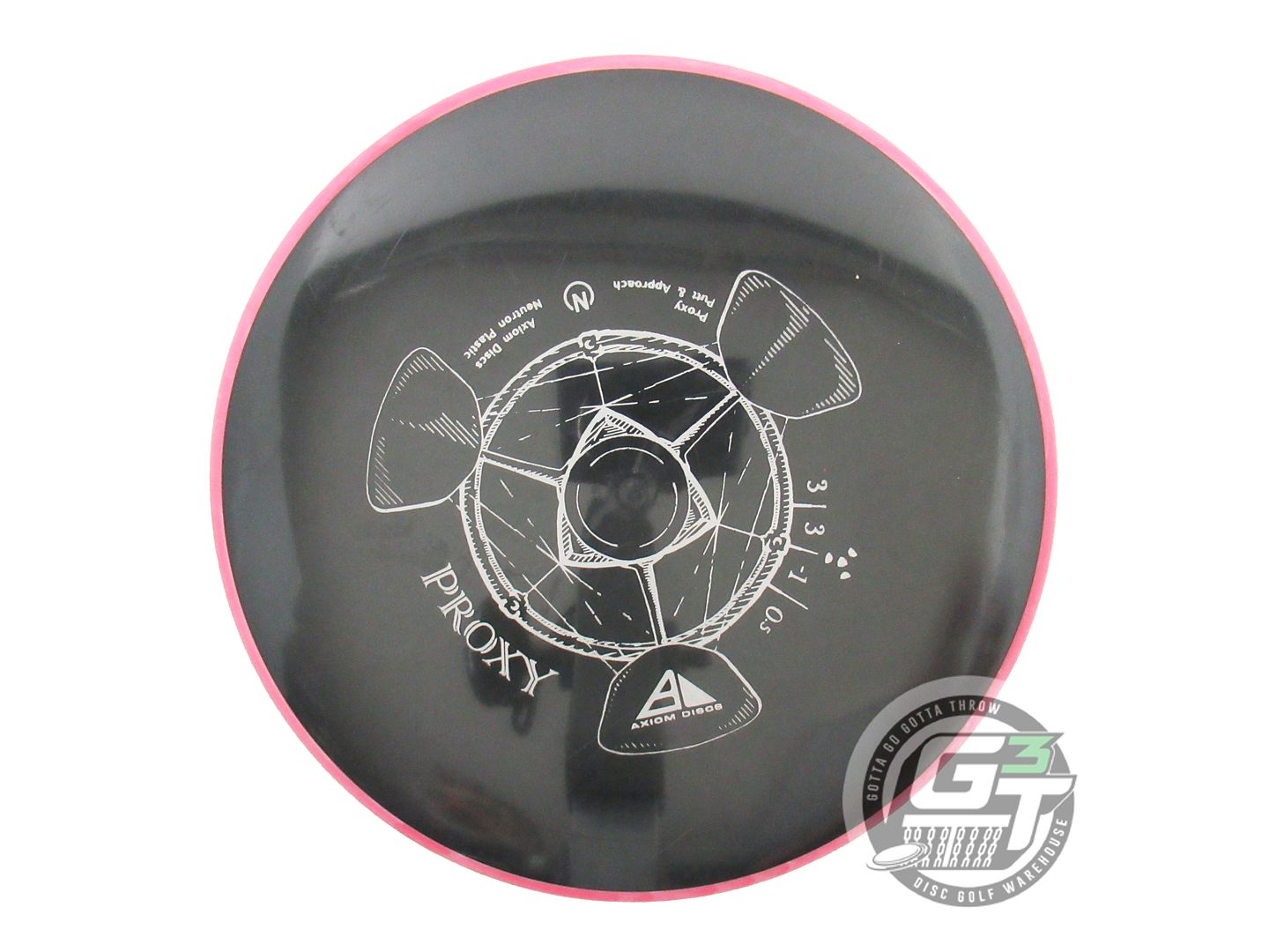 USED Axiom Discs Neutron Proxy 172g Black Pink Rim Putter Golf Disc