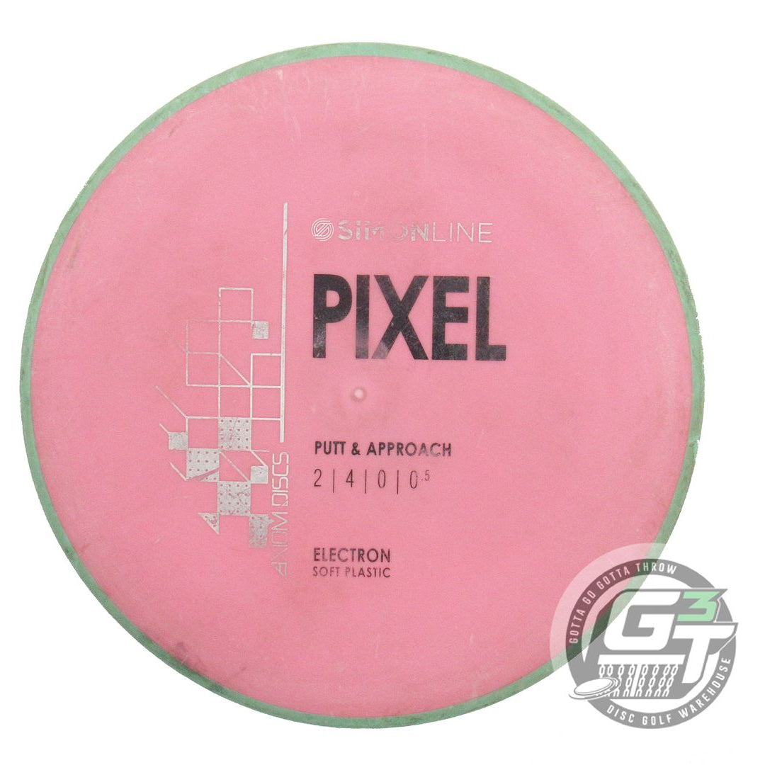 USED Axiom Discs Electron Soft Pixel 172g Pink Green Rim Putter Golf Disc