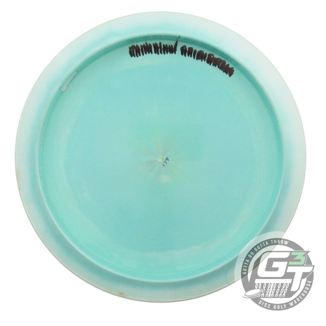 USED Discraft ESP Raptor 178g Sky Blue-Lime Rainbow Laser Distance Driver Disc