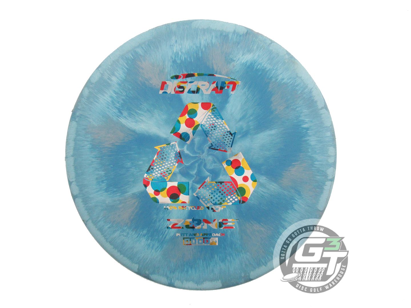 USED Discraft Recycled ESP Zone 175g Teal Wonder Bread Foil Putter Golf Disc